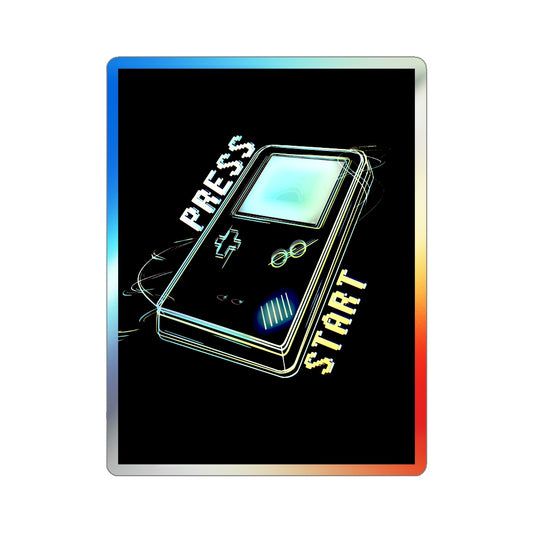 Press Start : Holographic sticker  : Blue